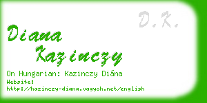 diana kazinczy business card